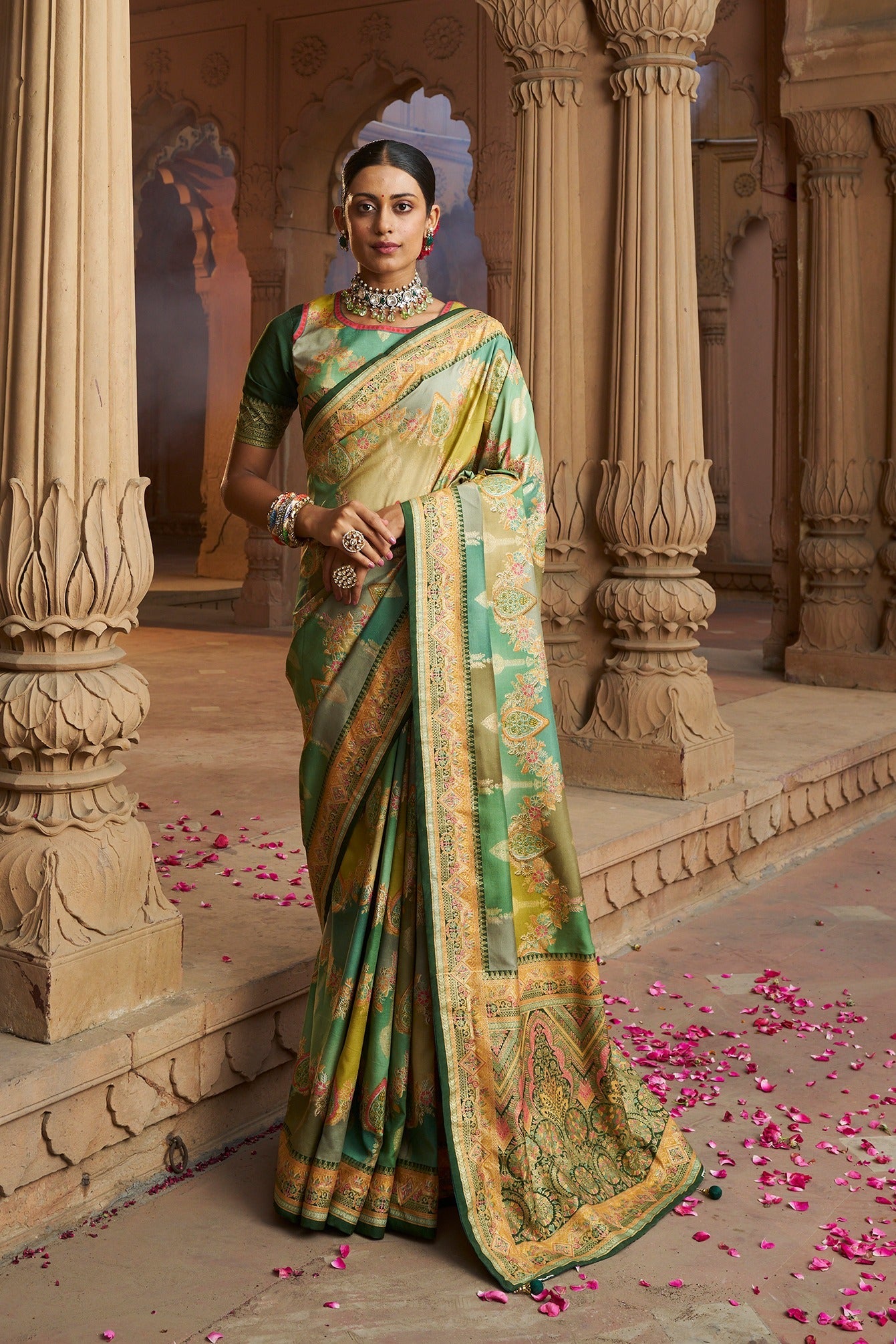 Sea Green Cotton Silk Woven Saree