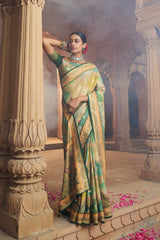 Sea Green Cotton Silk Woven Saree