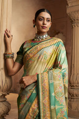 Sea Green Cotton Silk Woven Saree