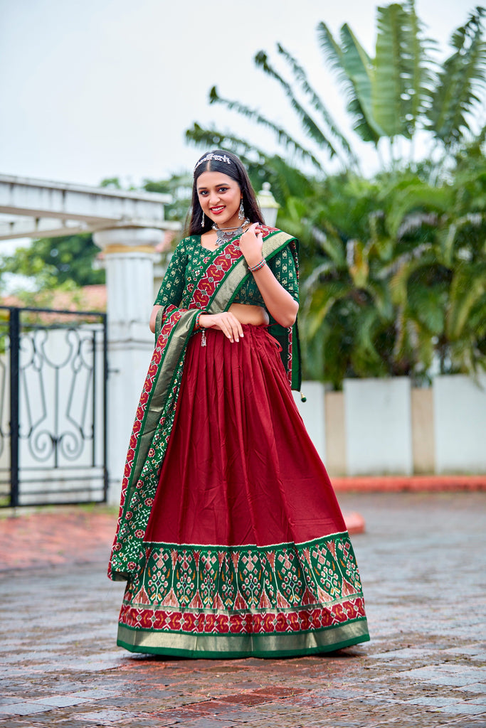 Buy Georgette Wine Red Lehenga Online in the USA @Mohey - Mohey for Women