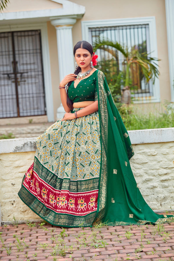 Dusty Grey Readymade Indian Cotton Silk Lehenga Choli Set for Women With Designer Blouse and Dupatta For Wedding