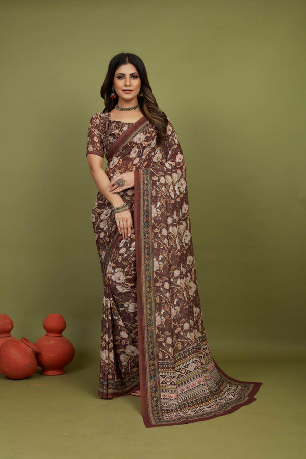  Elina fashion Sarees For Women Cotton Art Silk Printed