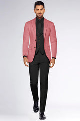 Peach Men's Two Button Dress Party Solid Suit Jacket Notched Lapel Slim Fit Stylish Blazer