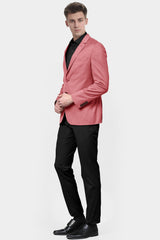 Veste de costume unie à deux boutons pour homme Peach, blazer élégant à revers crantés et coupe slim