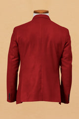 Red Men's Two Button Dress Party Solid Suit Jacket Notched Lapel Slim Fit Stylish Blazer