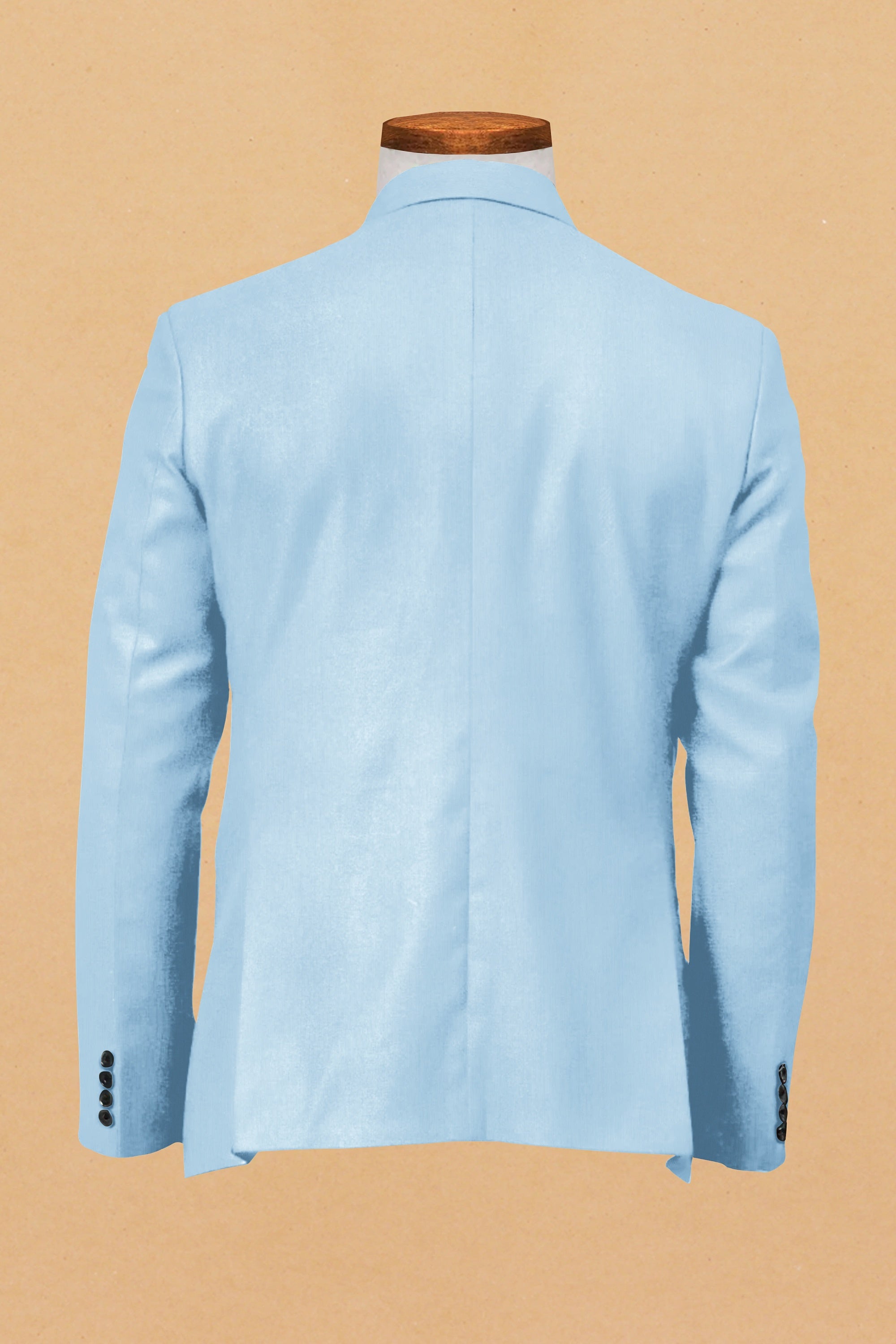 Veste de costume bleu ciel à deux boutons pour homme, tenue de soirée unie, revers cranté, coupe slim, blazer élégant