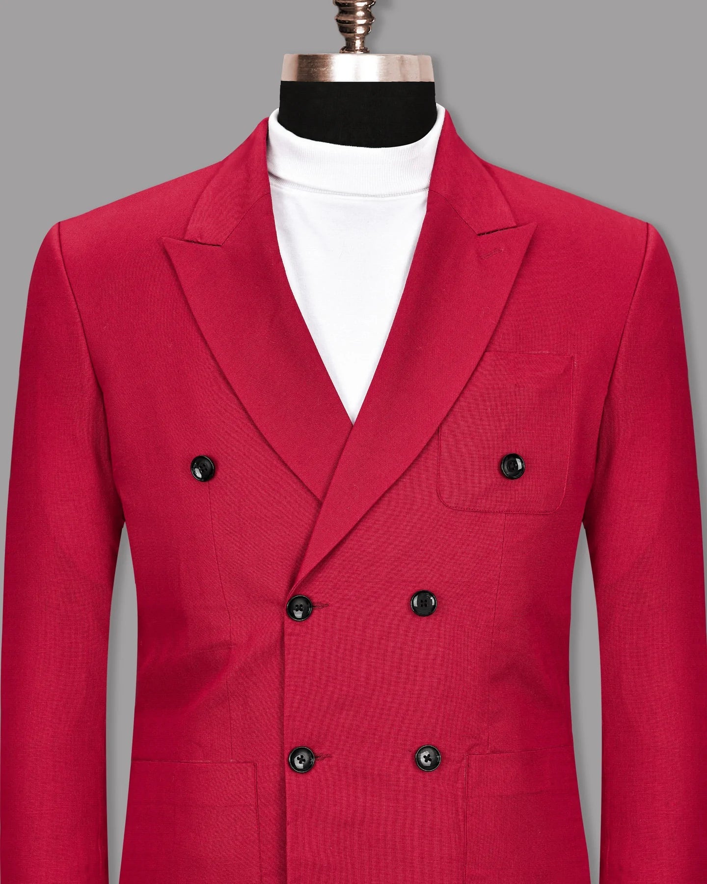 Red Men's Two Button Dress Party Solid Suit Jacket Notched Lapel Slim Fit Stylish Blazer