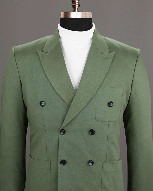 Olive Green Men's Two Button Dress Party Solid Suit Jacket Notched Lapel Slim Fit Stylish Blazer