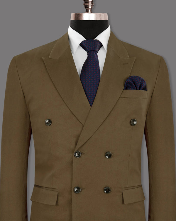 Brown Men's Two Button Dress Party Solid Suit Jacket Notched Lapel Slim Fit Stylish Blazer