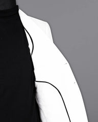 Veste de costume blanche à deux boutons pour homme, tenue de soirée unie, revers cranté, coupe slim, blazer élégant