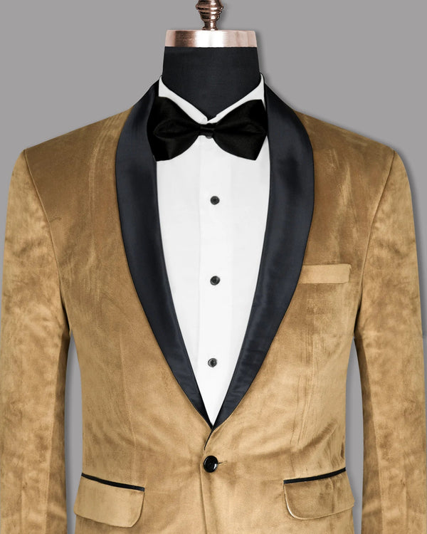 Gold Men's Two Button Dress Party Solid Suit Jacket Notched Lapel Slim Fit Stylish Blazer