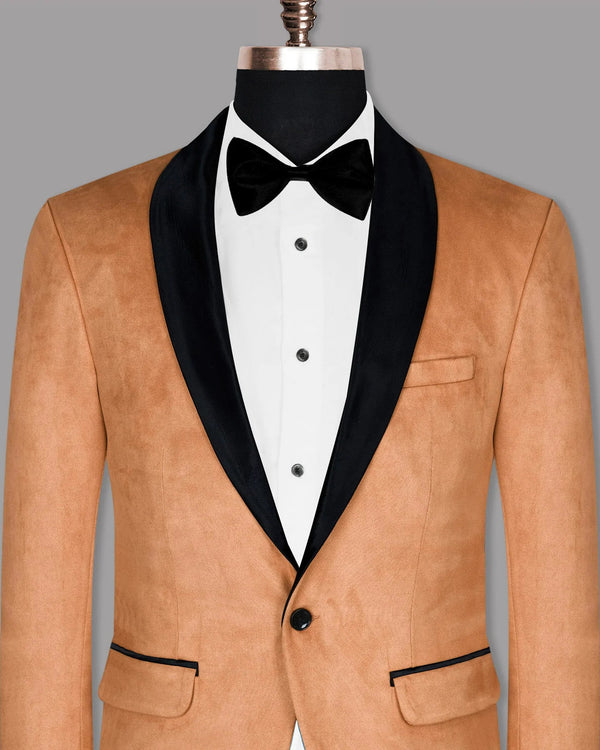 Peach Men's Two Button Dress Party Solid Suit Jacket Notched Lapel Slim Fit Stylish Blazer
