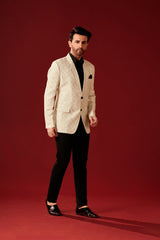 Veste de costume de soirée à deux boutons pour homme en or rose, blazer élégant à revers crantés et coupe slim