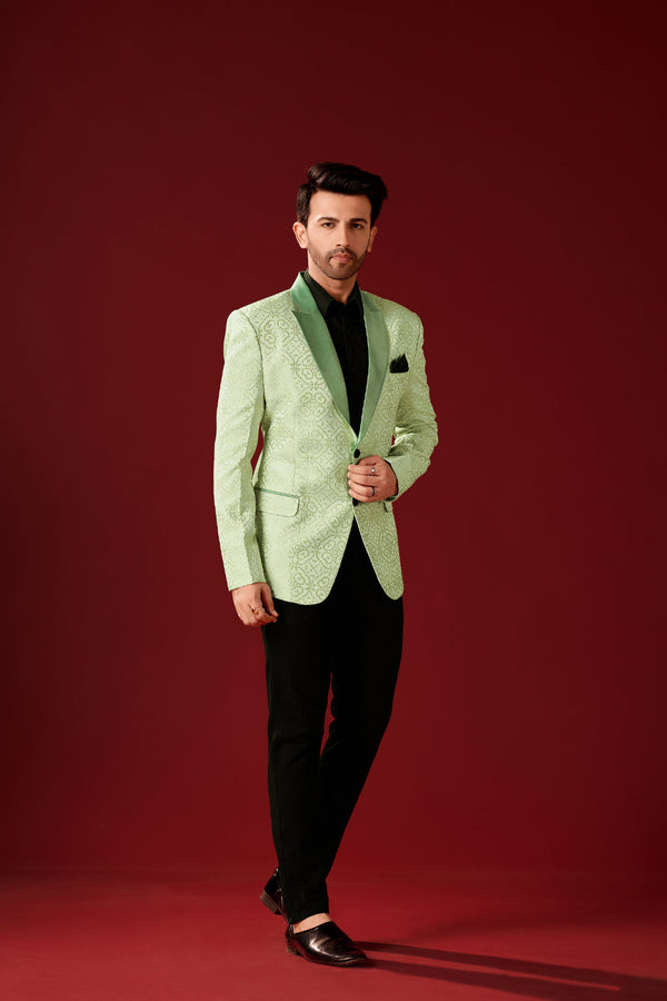 Olive Green Men's Two Button Dress Party  Suit Jacket Notched Lapel Slim Fit Stylish Blazer
