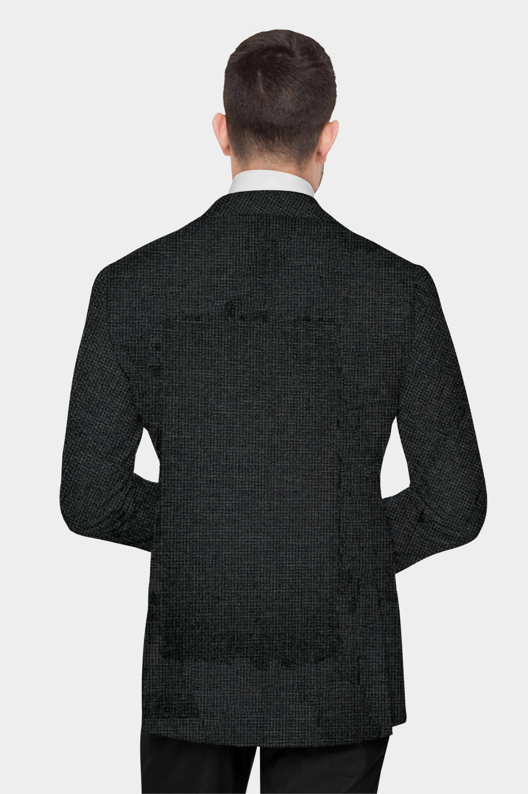 Veste de costume noire à texture de fête pour homme, blazer slim fit