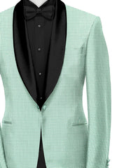 Turquoise Green Men's Party Checks Suit Jacket Slim Fit Blazer