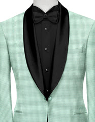 Turquoise Green Men's Party Checks Suit Jacket Slim Fit Blazer