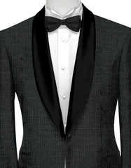 Black Men's Party Texture Suit Jacket Slim Fit Blazer