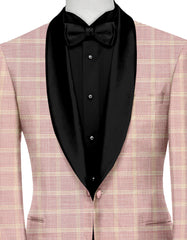 Faded Pink Men's Party Checks Suit Jacket Slim Fit Blazer