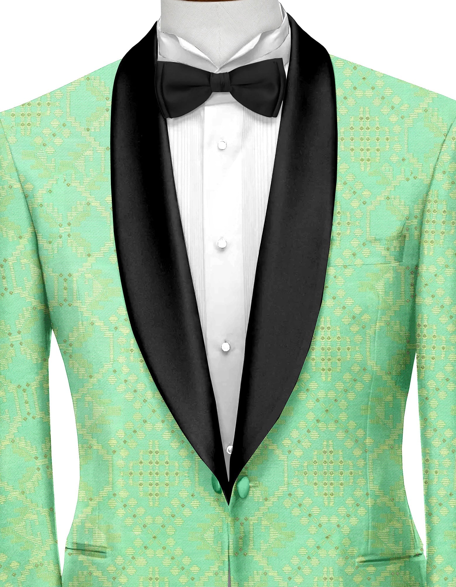 Veste de costume jacquard de fête pour homme vert mer Blazer coupe slim