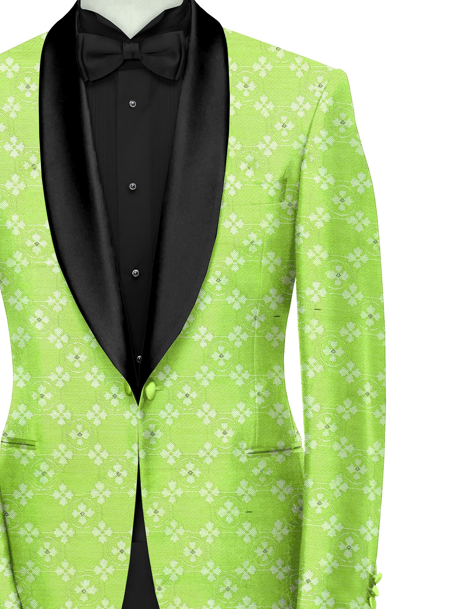 Veste de costume jacquard verte avocat pour homme, blazer slim fit