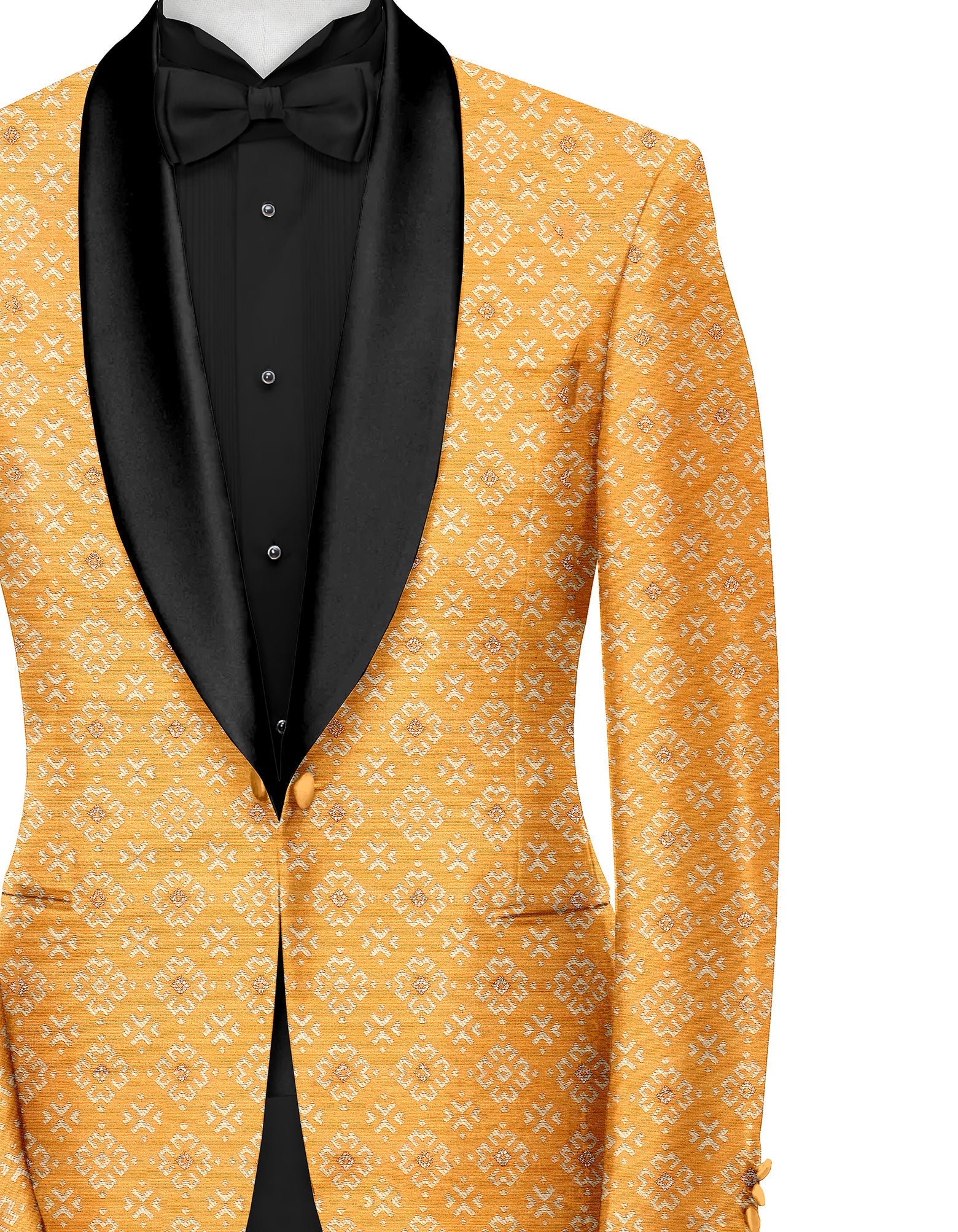 Dusty Orange Men's Party Jacquard Suit Jacket Slim Fit Blazer