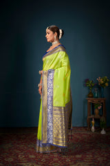 Green Banarasi Art Silk Woven Saree