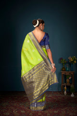 Green Banarasi Art Silk Woven Saree