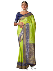 Green Banarasi Art Silk Woven Saree