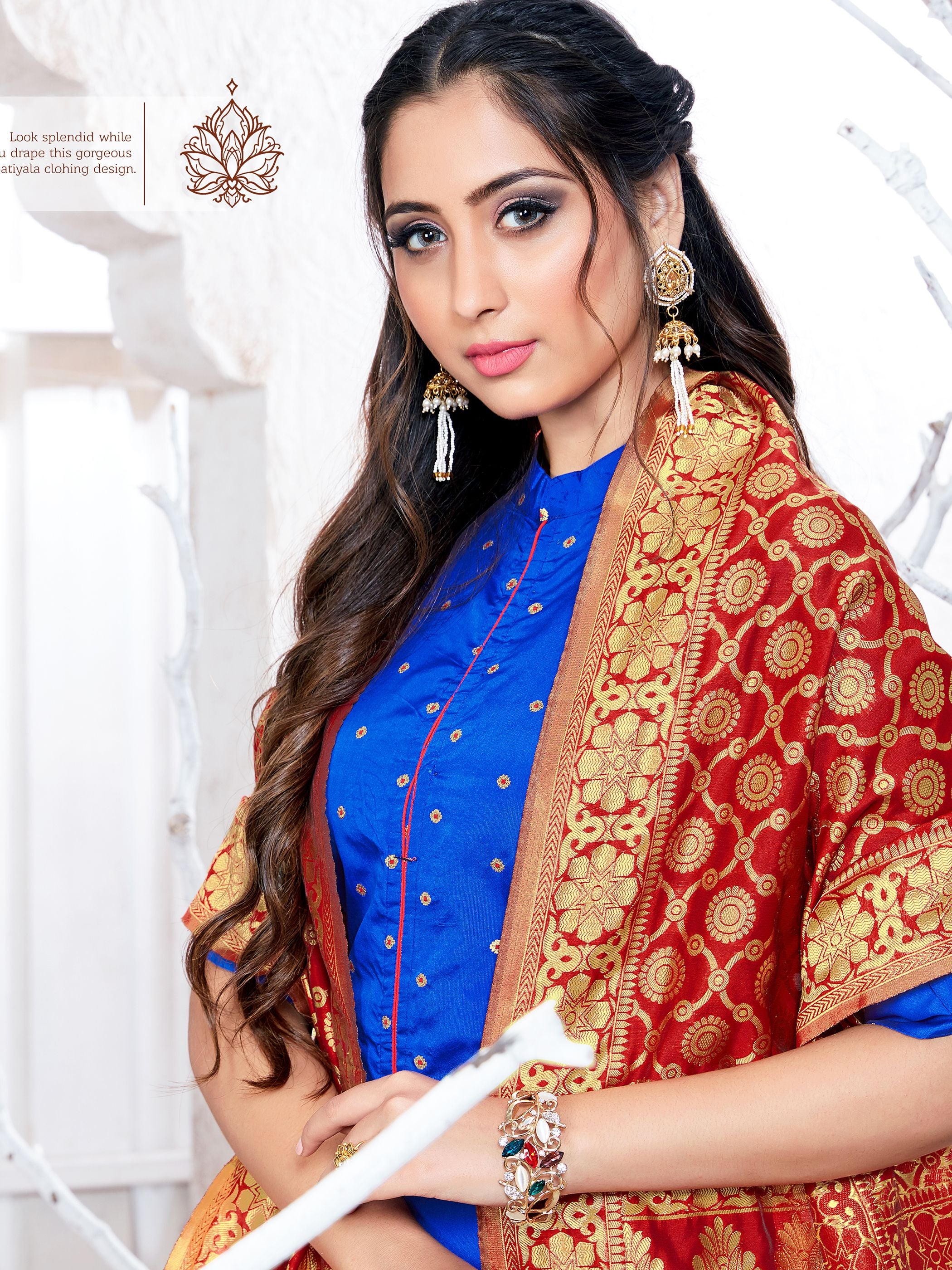 Straight Suit Ceremonial Blue Blue Salwarsuits Banarasi Art Silk Blue