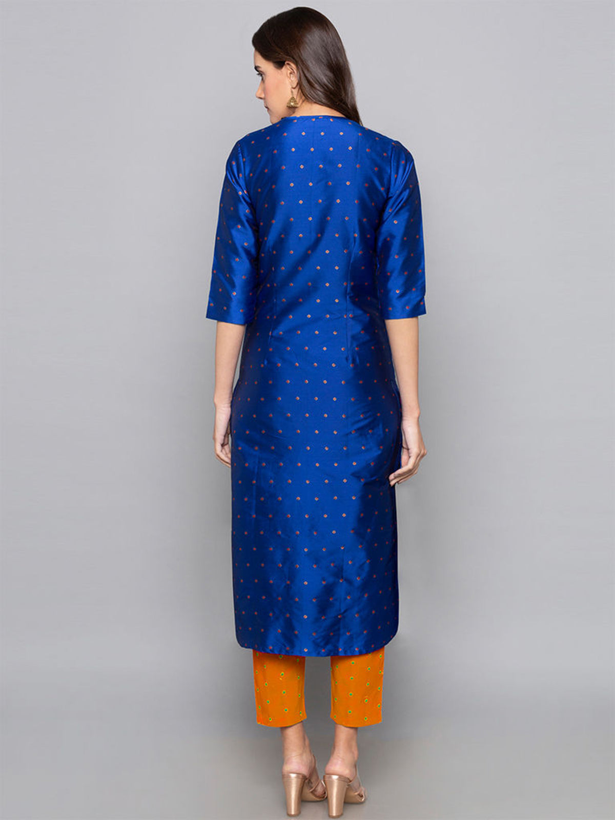 Designer Kurtis Blue Color Art Silk Woven Dress For  Diwali