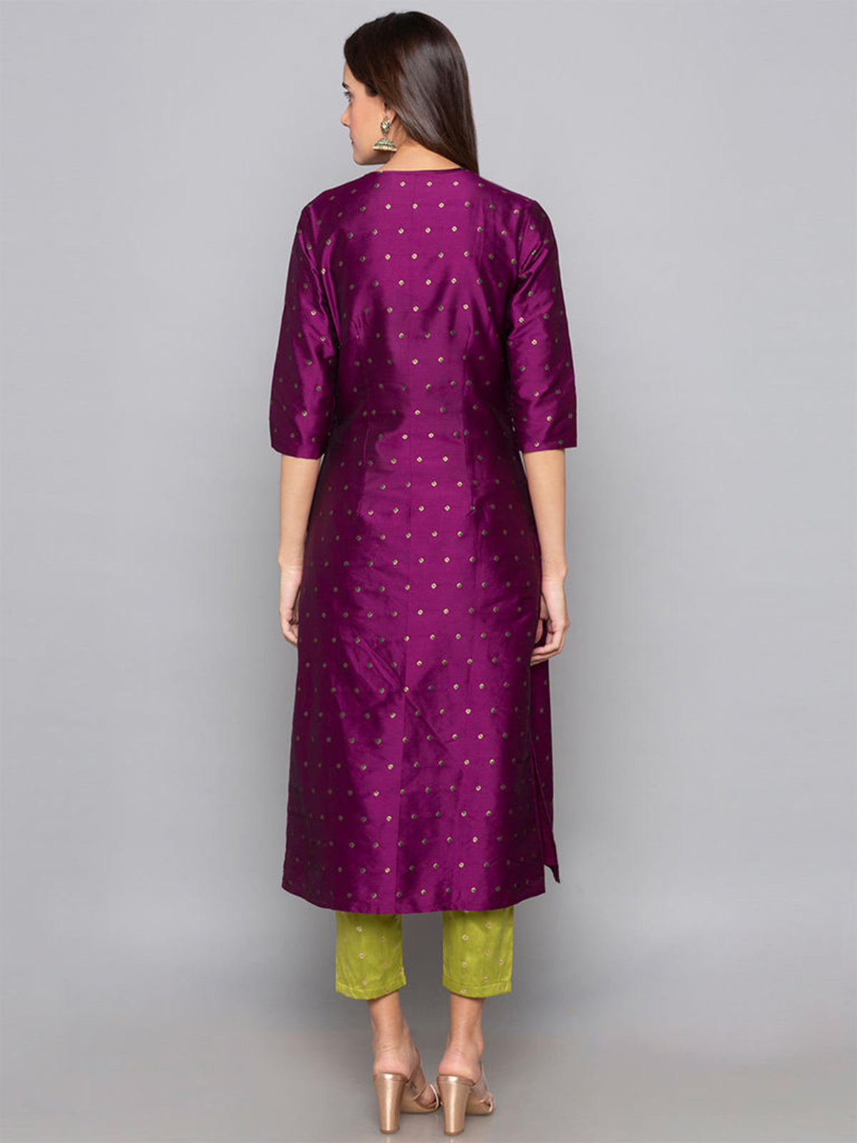 Designer Kurtis Purple Color Art Silk Woven Dress For  Diwali