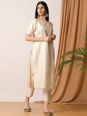 Designer Kurtis Off White Color Art Silk Woven Dress For  Diwali