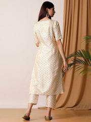 Designer Kurtis Off White Color Art Silk Woven Dress For  Diwali