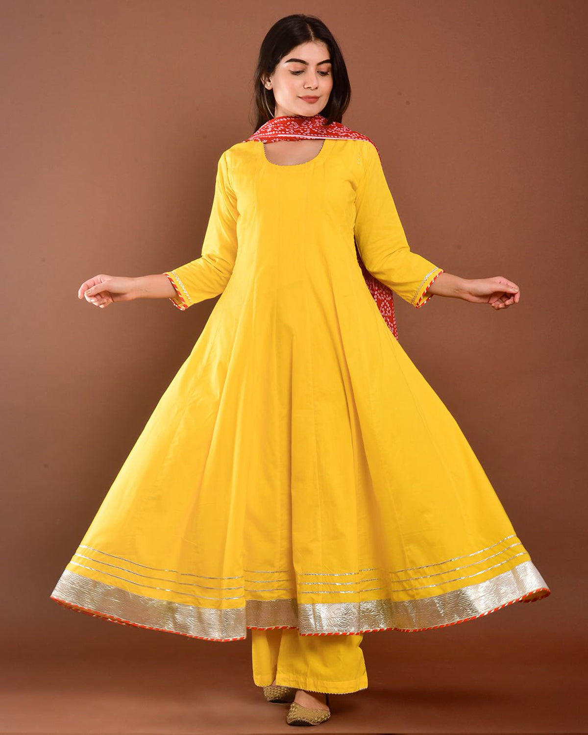 Designer Kurtis Yellow Color Rayon Printed Dress For  Diwali