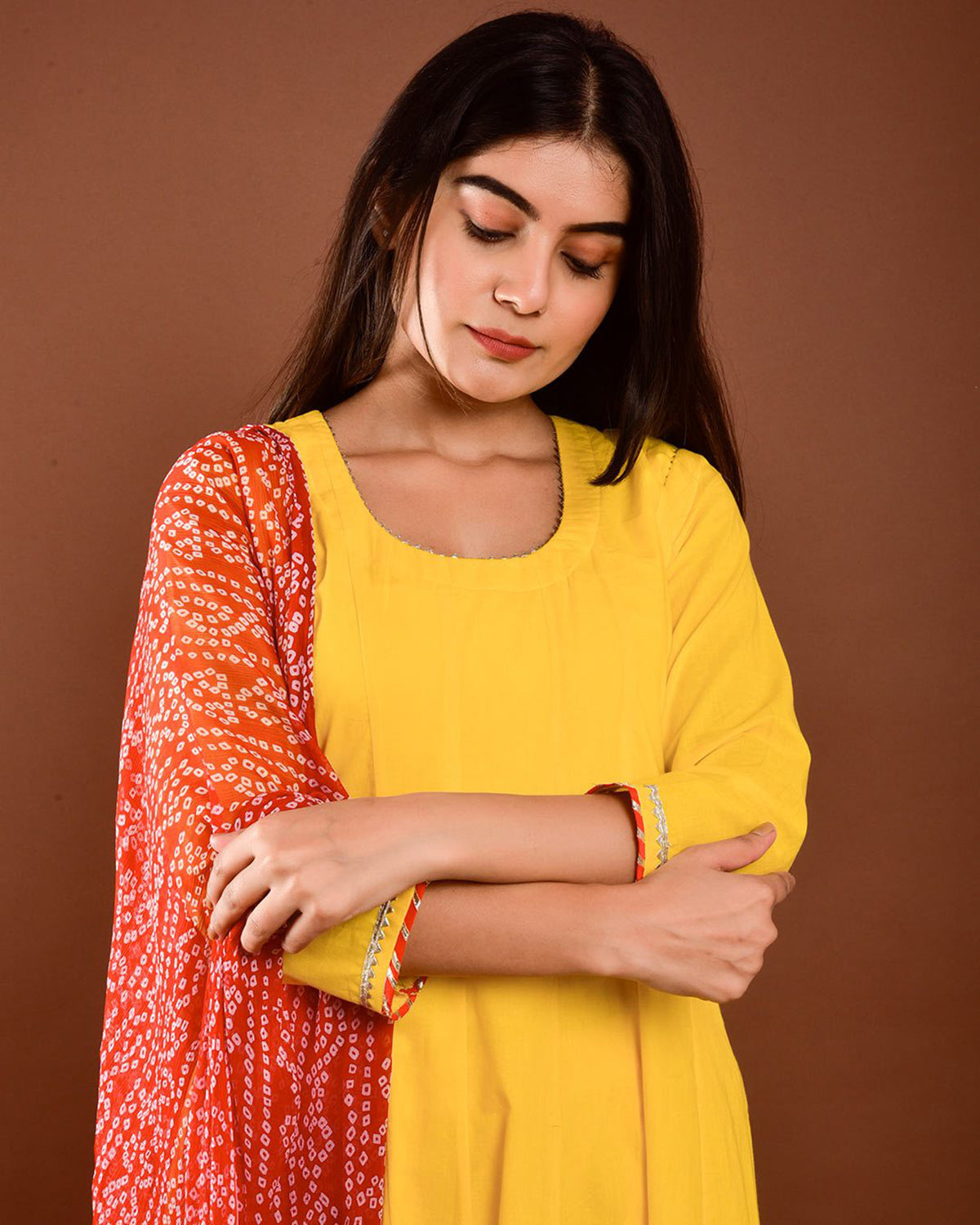 Designer Kurtis Yellow Color Rayon Printed Dress For  Diwali