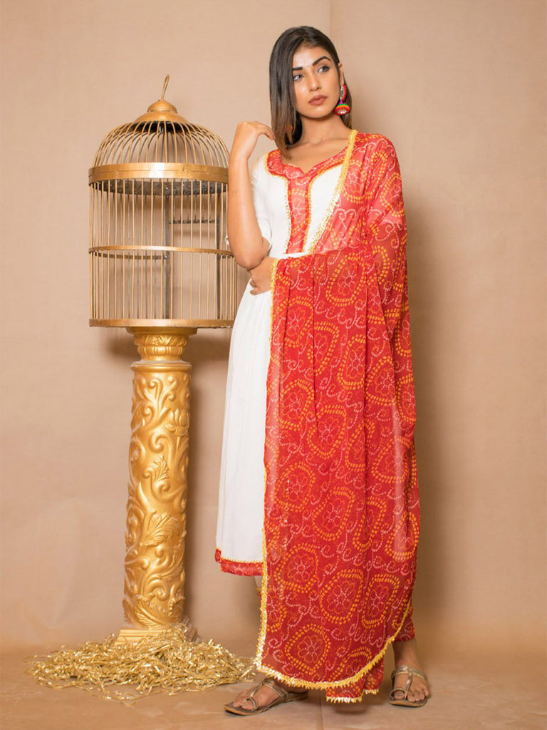 Kurta Set White Color Rayon Printed Dress For  Pooja 