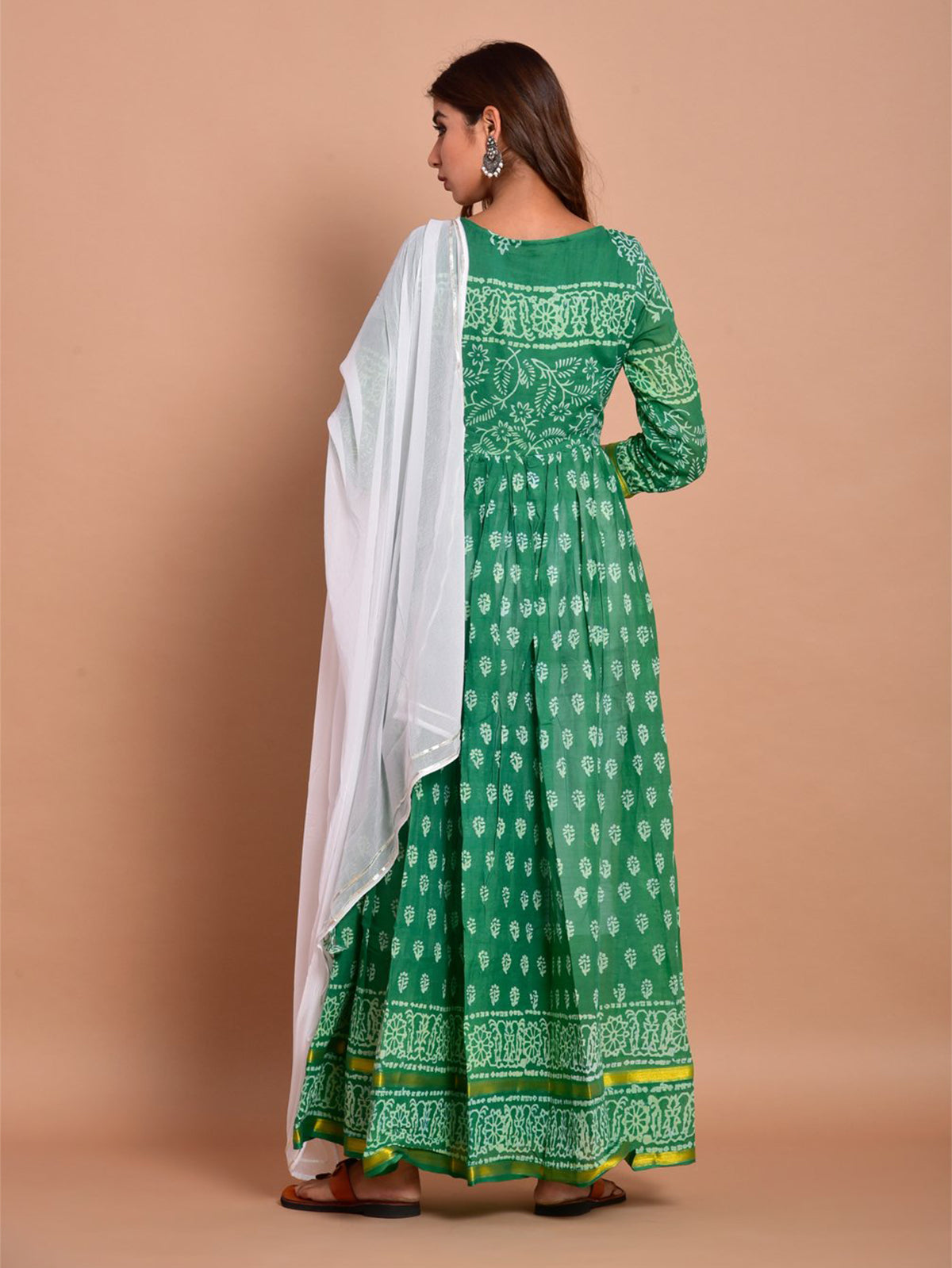 Kurta Set Green Color Rayon Printed Dress For  Pooja 