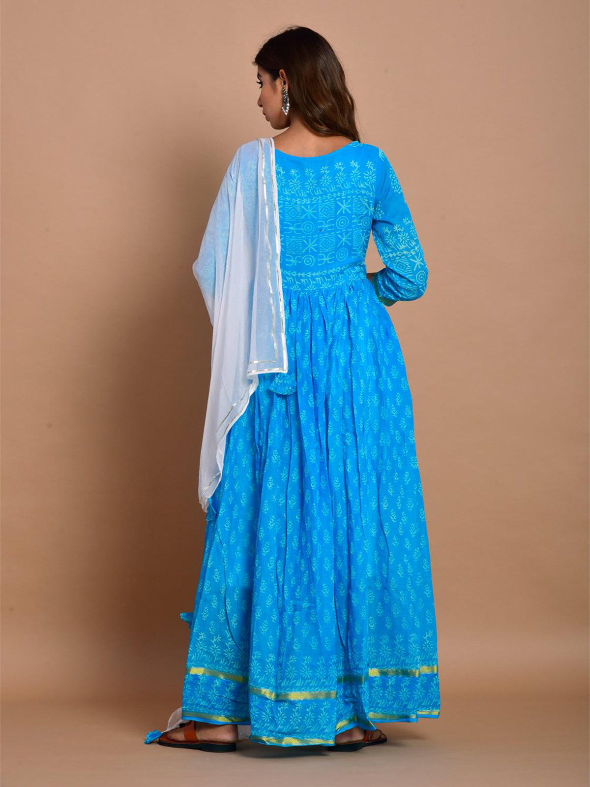 Kurta Set Blue Color Rayon Printed Dress For  Pooja 