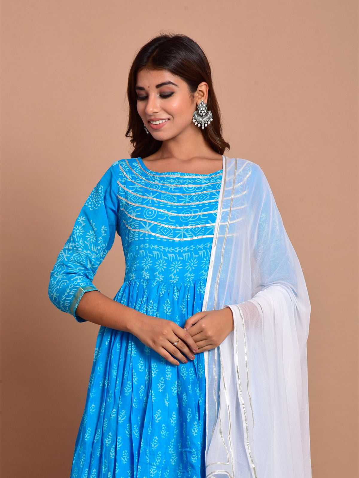 Kurta Set Blue Color Rayon Printed Dress For  Pooja 