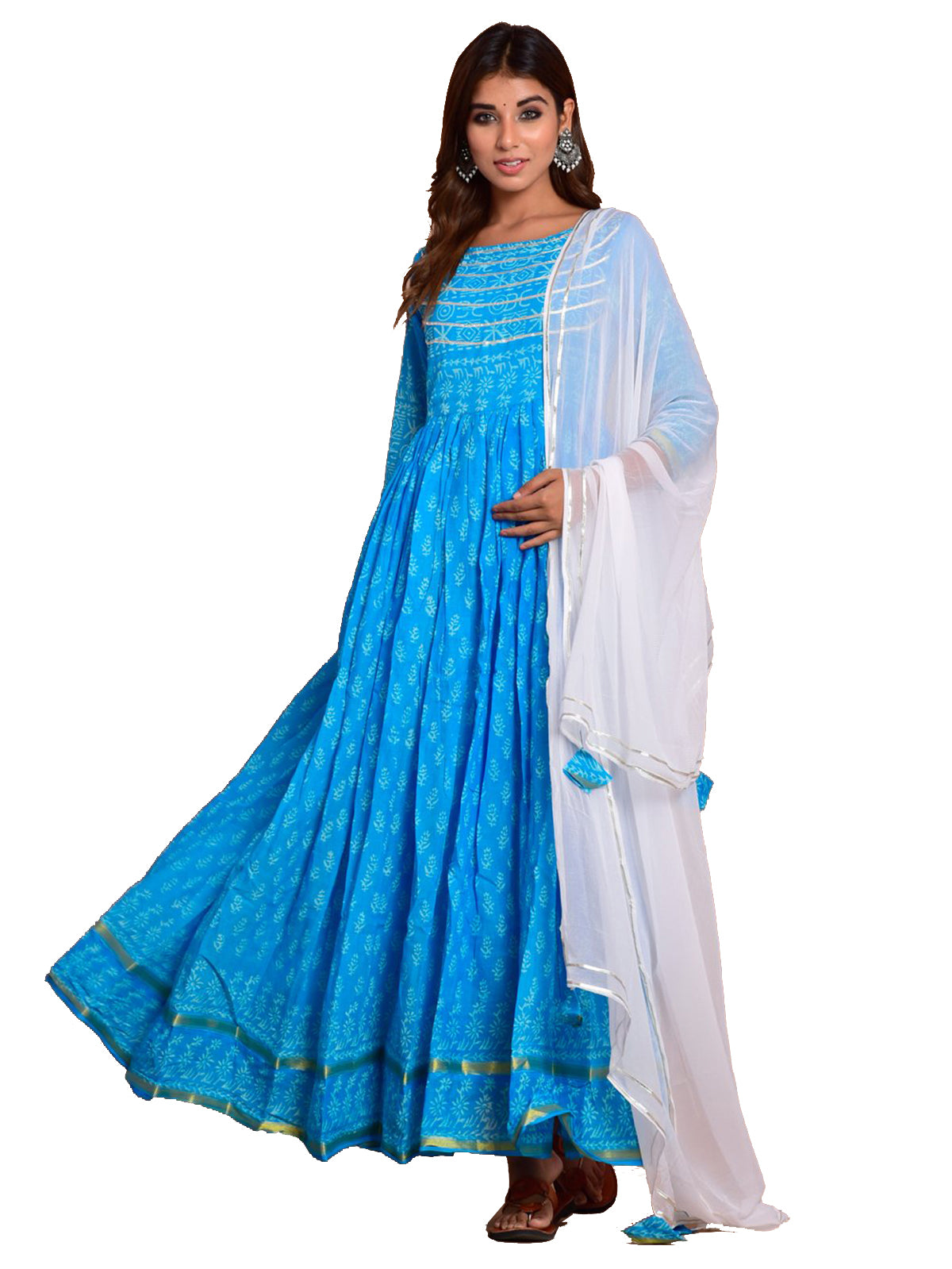 Kurta Set Blue Color Rayon Printed Dress For  Pooja 