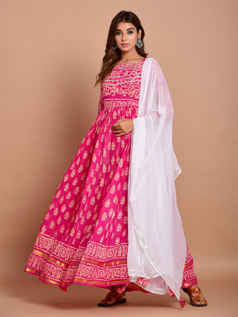 Kurta Set Pink Color Rayon Printed Dress For  Pooja 