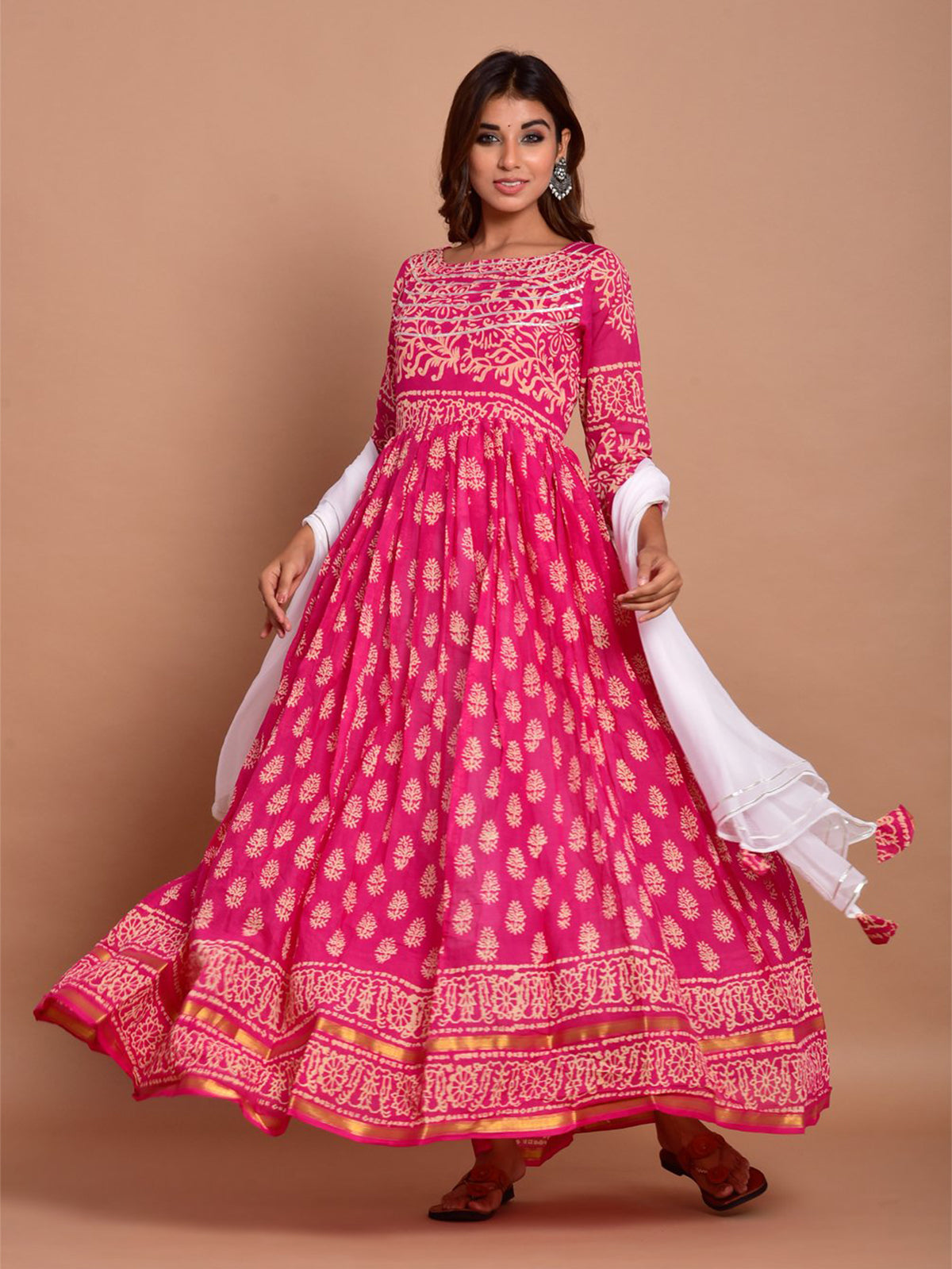 Kurta Set Pink Color Rayon Printed Dress For  Pooja 