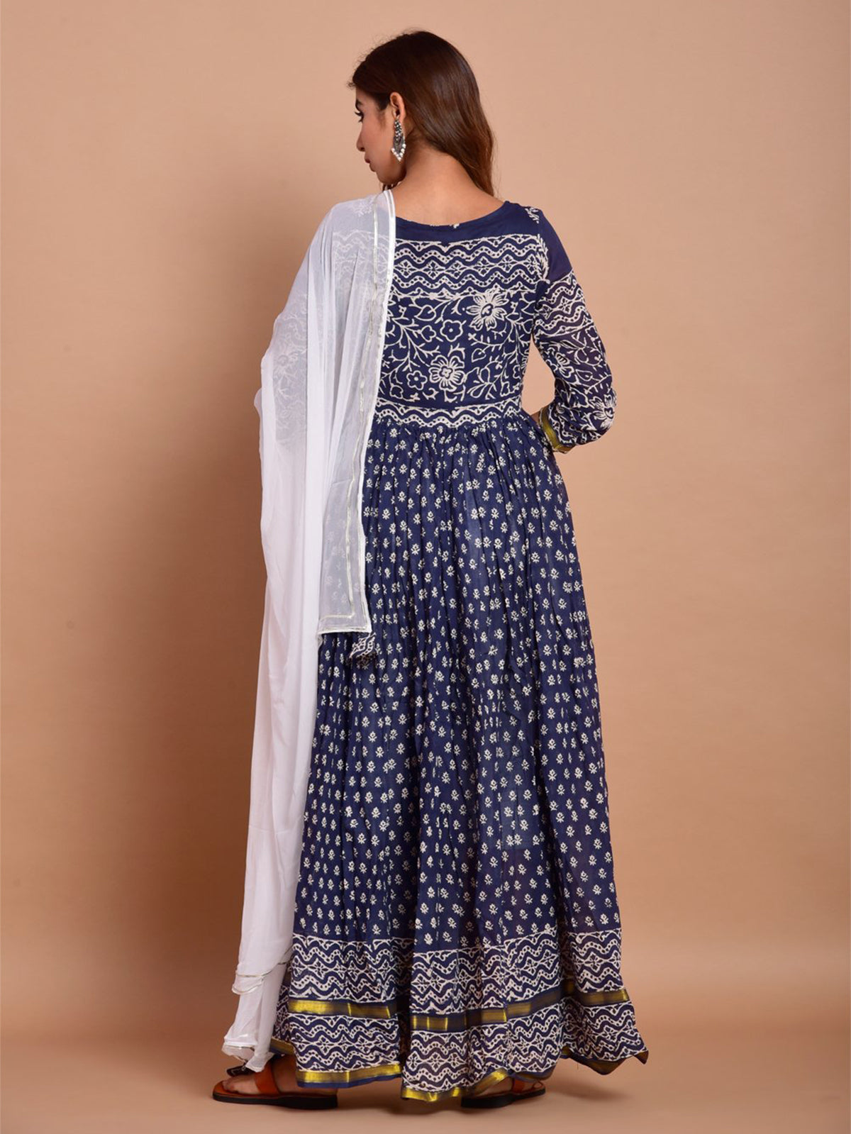 Kurta Set Navy Blue Color Rayon Printed Dress For  Pooja 