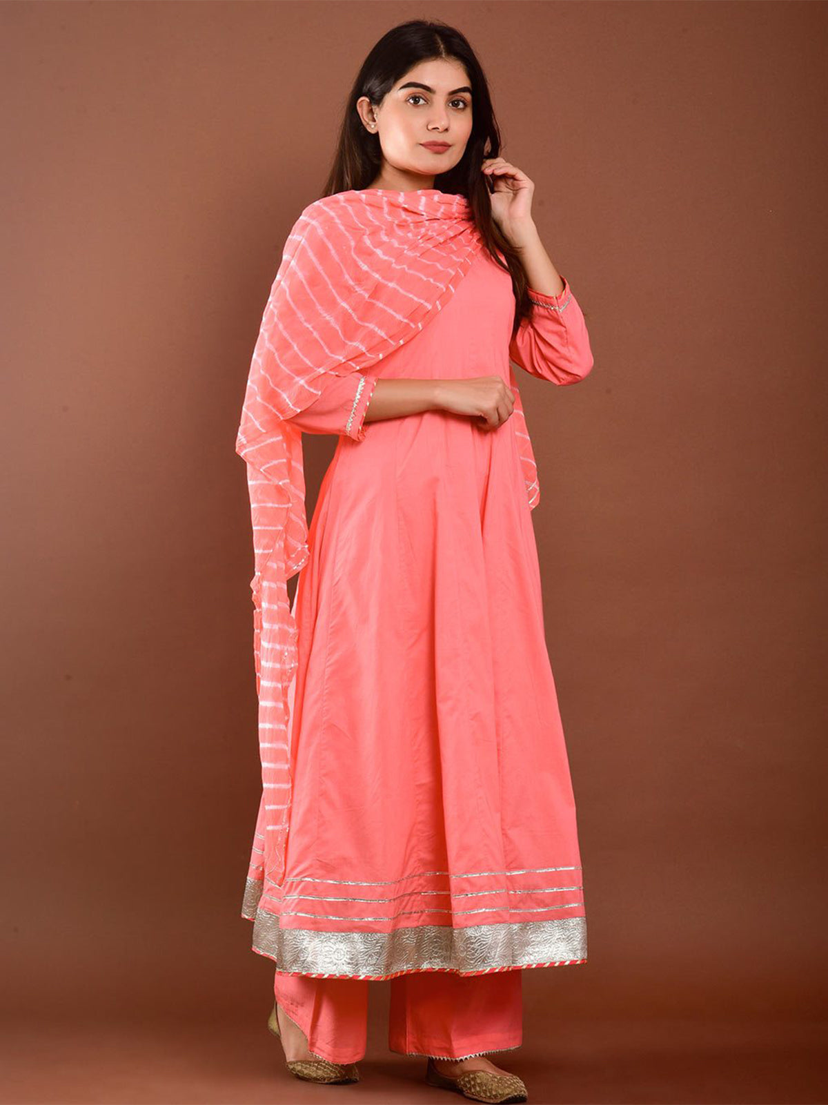 Casual Kurti Peach Color Rayon Printed Dress For  Casual