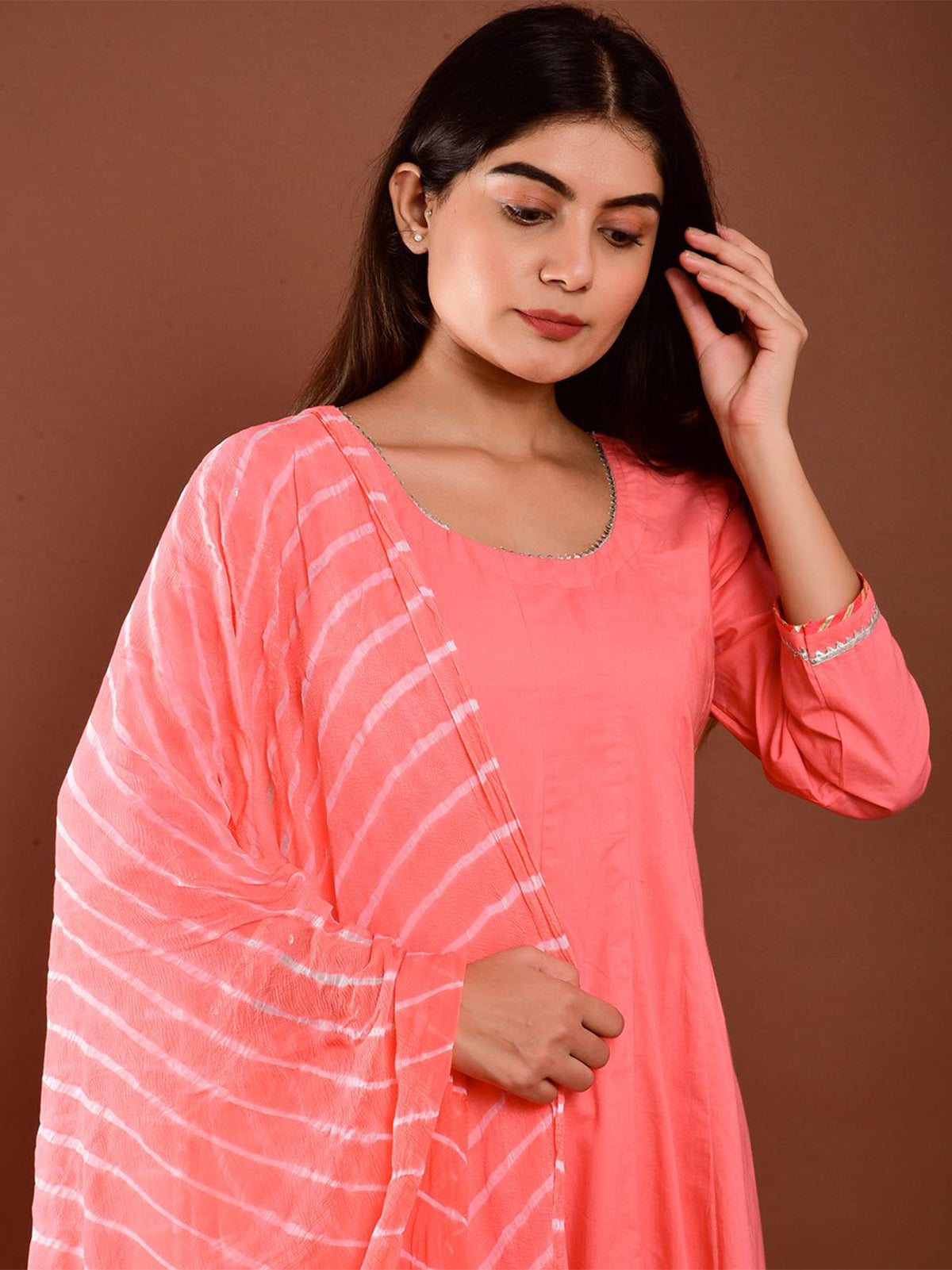 Casual Kurti Peach Color Rayon Printed Dress For  Casual