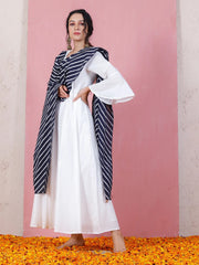 White Color Printed Rayon Kurti With Pant And Dupatta For Engagement