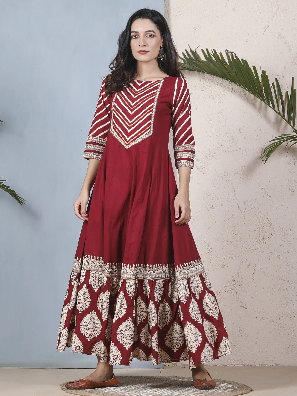 Casual Kurti Maroon Color Rayon Printed Dress For  Casual