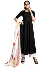 Casual Kurti Black Color Rayon Printed Dress For  Casual