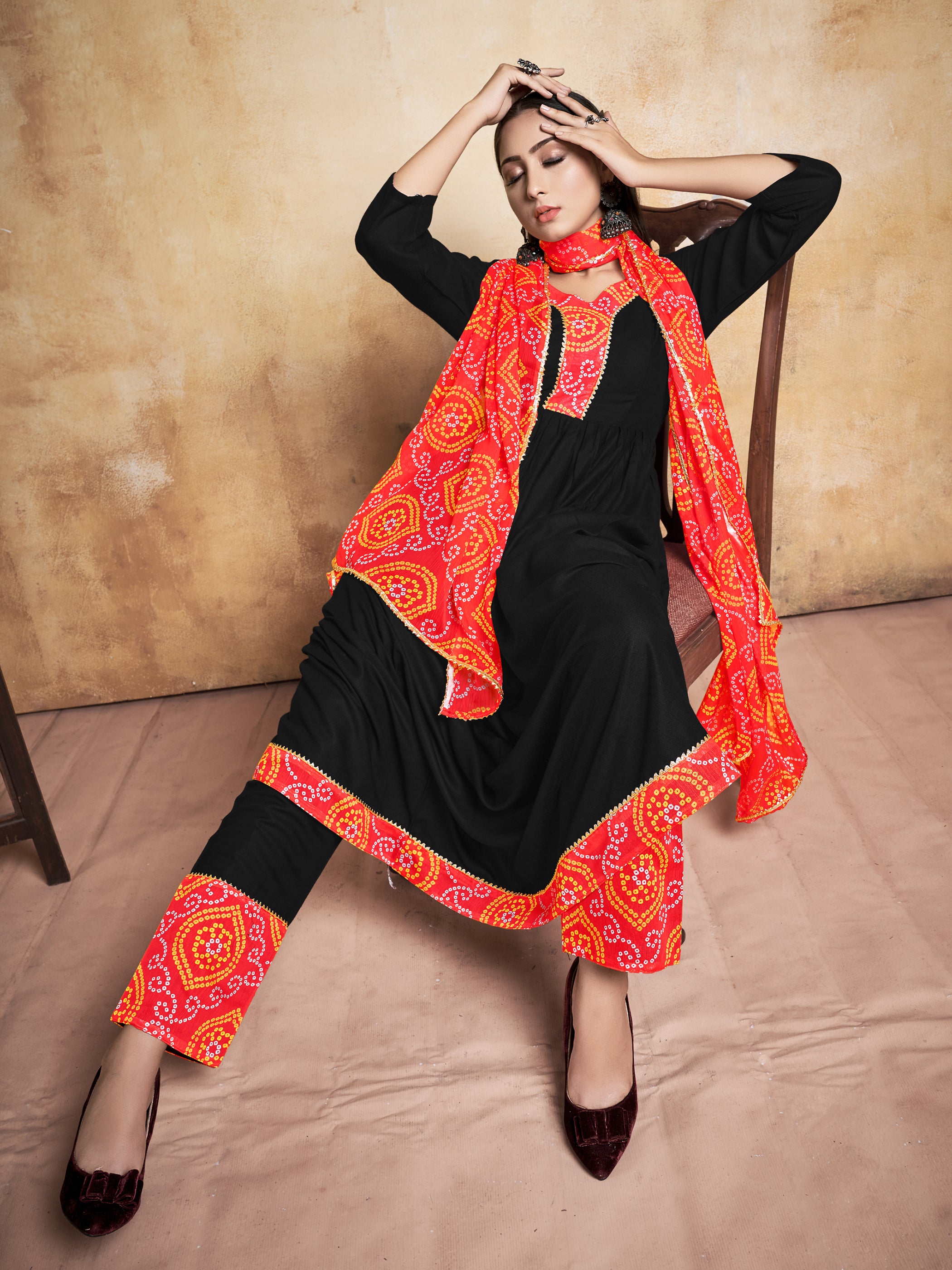 Casual Kurti Black Color Rayon Printed Dress For  Casual